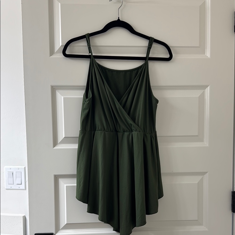 SHEIN Green Asymmetrical Wrap Camisole Top
